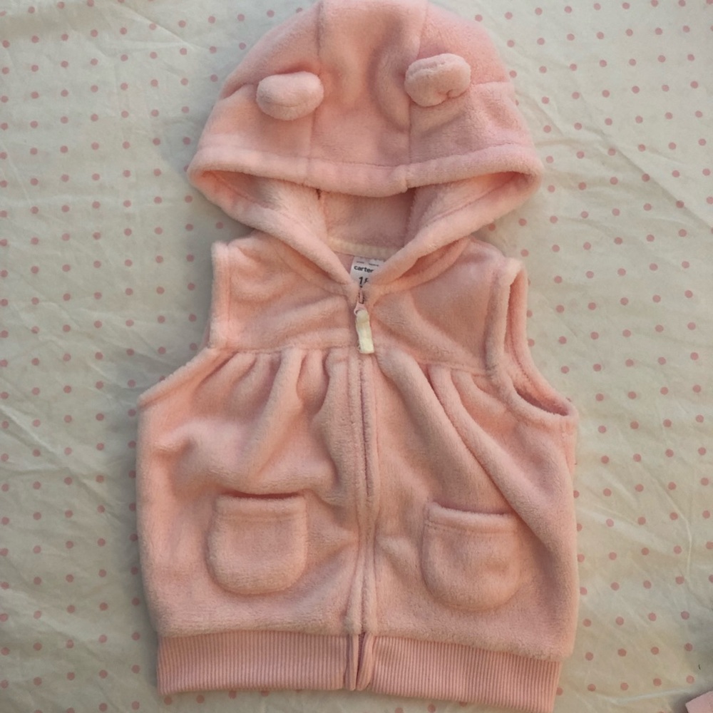 Pink Vest with Hoodie size 18 months